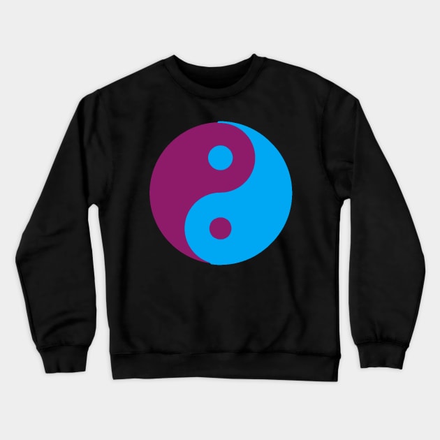 Yin Yang in blue and purple Crewneck Sweatshirt by NovaOven